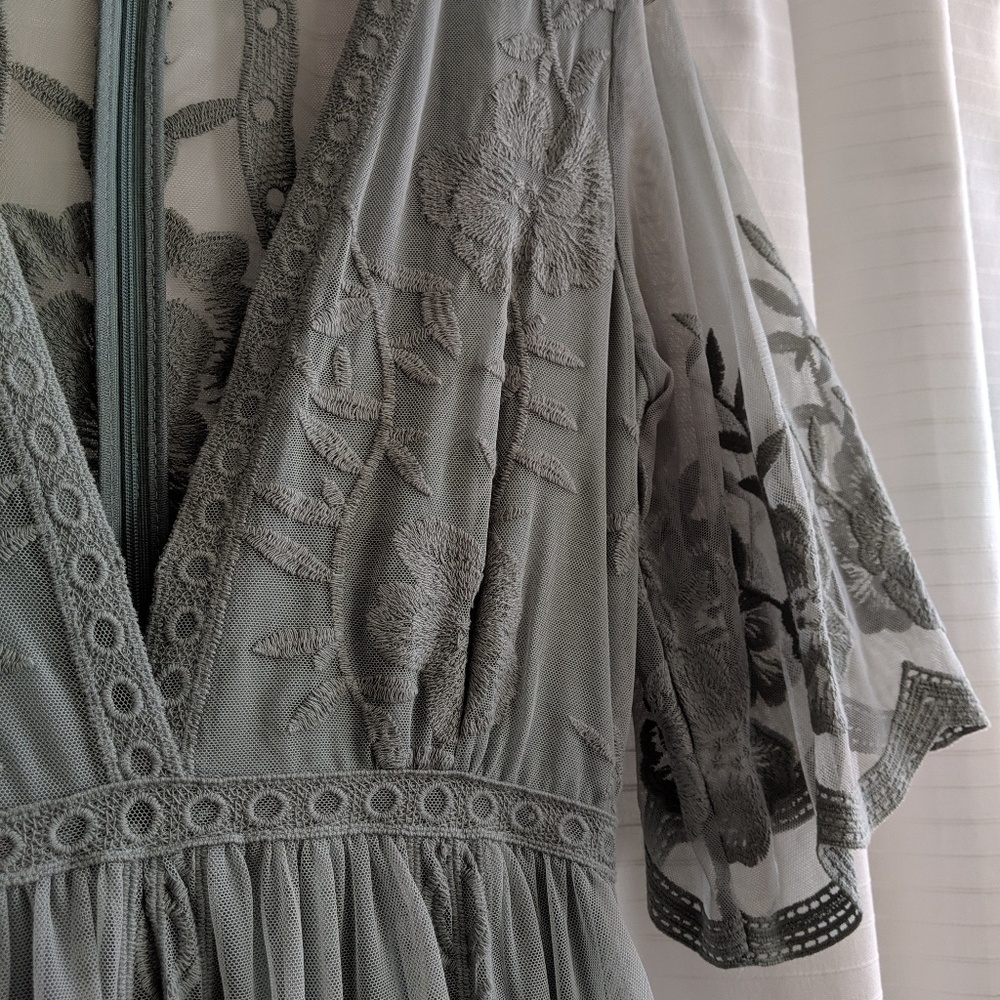 Sage Green Lace Maxi Dress